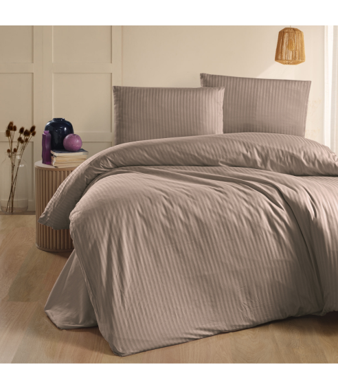 Premium Sateen Bedding Set „Mink Stripe“. Satin bedding sets