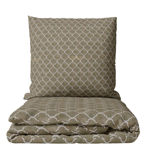 Premium Sateen Bedding Set „Morocco forest grey“. Satin bedding sets