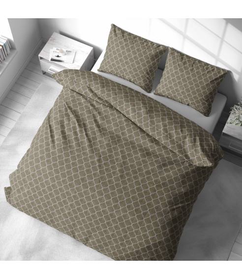 Premium Sateen Bedding Set „Morocco forest grey“. Satin bedding sets