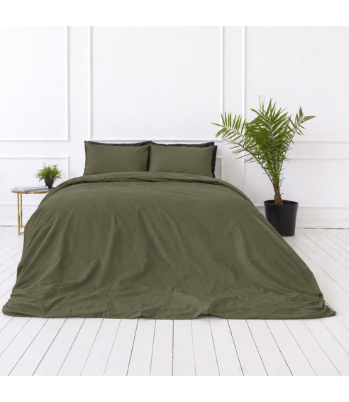 Premium Sateen Bedding Set „Moss Green sateen“. Satin bedding sets