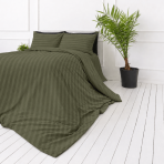 Premium Sateen Bedding Set „Moss Green Stripe Sateen“. Mako cotton sateen bedding, 140x200 cm, 150x200 cm, 160x200 cm, 180x200 cm, 200x200 cm, 200x220 cm, 220x240 cm. Soft-toned olive striped bedding set Premium Sateen Bedding Set „Moss Green Stripe Sateen“. Mako cotton sateen bedding, 140x200 cm, 150x200 cm, 160x200 cm, 180x200 cm, 200x200 cm, 200x220 cm, 220x240 cm. Soft-toned olive striped bedding set