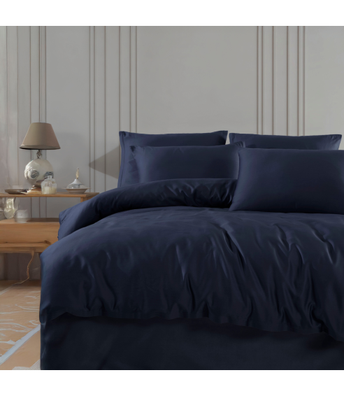Premium Sateen Bedding Set „Navy Blue“. Satin bedding sets