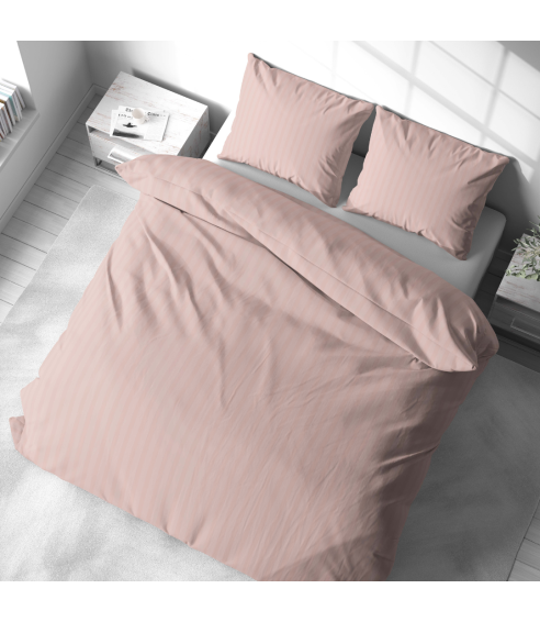 Premium Sateen Bedding Set „Peachy Stripe Satin“. Satin bedding sets