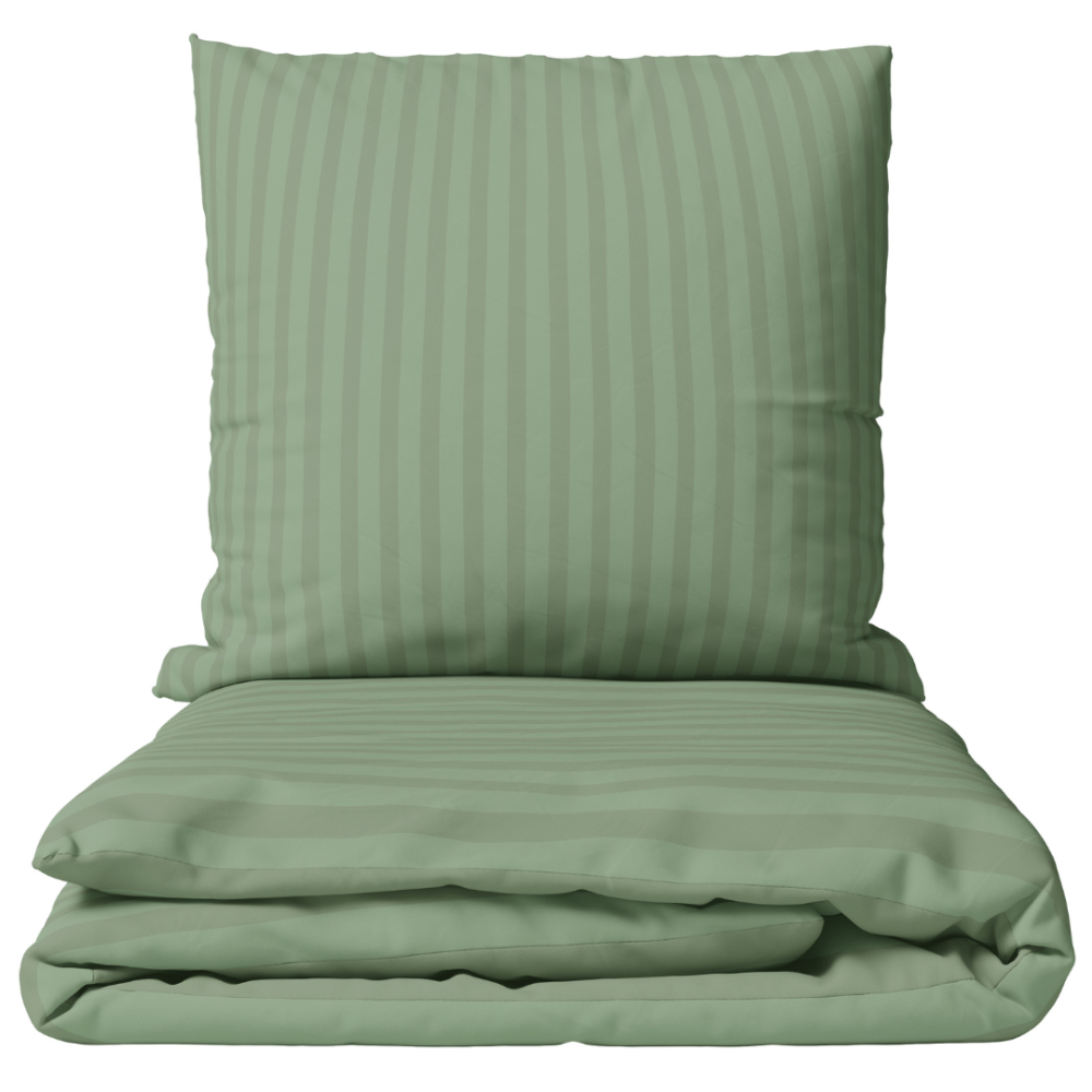 Premium Sateen Bedding Set „Pistachio Stripe Sateen“. Bedding sets 150x200, 140x200 cm, 150x200 cm, 160x200 cm, 180x200 cm, 200x200 cm, 200x220 cm, 220x240 cm. Greenish bedding set with a subtle stripe pattern Premium Sateen Bedding Set „Pistachio Stripe Sateen“. Bedding sets 150x200, 140x200 cm, 150x200 cm, 160x200 cm, 180x200 cm, 200x200 cm, 200x220 cm, 220x240 cm. Greenish bedding set with a subtle stripe pattern
