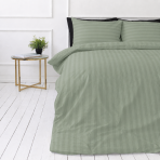 Premium Sateen Bedding Set „Pistachio Stripe Sateen“. Bedding sets 150x200, 140x200 cm, 150x200 cm, 160x200 cm, 180x200 cm, 200x200 cm, 200x220 cm, 220x240 cm. Pastel green bedding with a soft striped design Premium Sateen Bedding Set „Pistachio Stripe Sateen“. Bedding sets 150x200, 140x200 cm, 150x200 cm, 160x200 cm, 180x200 cm, 200x200 cm, 200x220 cm, 220x240 cm. Pastel green bedding with a soft striped design