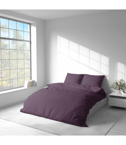 Premium Sateen Bedding Set „Plum glow“. Satin bedding sets