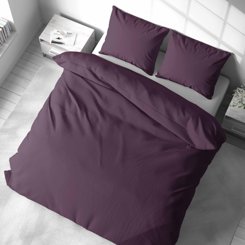 Premium Sateen Bedding Set „Plum glow“. Bedding sets 135x200, 140x200 cm, 200x200 cm, 200x220 cm, 220x240 cm