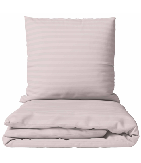 Premium Sateen Bedding Set „Seashell Pink Stripe Satin“. Satin bedding sets