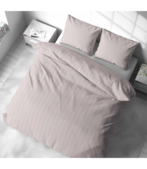 Premium Sateen Bedding Set „Seashell Pink Stripe Satin“. Satin bedding sets