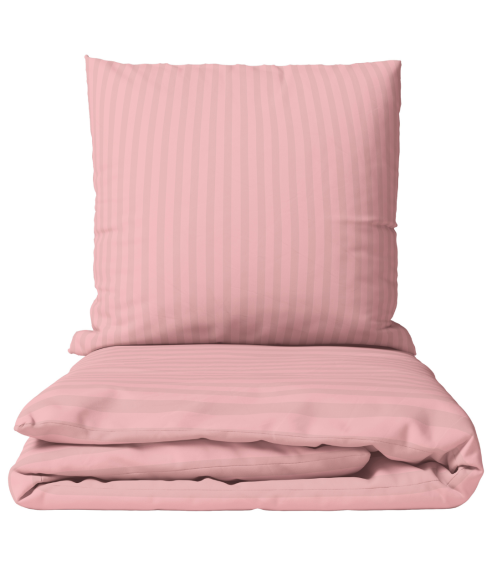 Premium Sateen Bedding Set „Seashell Pink Stripe Sateen“. Satin bedding sets