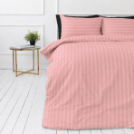 Premium Sateen Bedding Set „Seashell Pink Stripe Sateen“. Mako cotton sateen bedding, 140x200 cm, 150x200 cm, 160x200 cm, 180x200 cm, 200x200 cm, 200x220 cm, 220x240 cm. Soft coral pink satin bedding set Premium Sateen Bedding Set „Seashell Pink Stripe Sateen“. Mako cotton sateen bedding, 140x200 cm, 150x200 cm, 160x200 cm, 180x200 cm, 200x200 cm, 200x220 cm, 220x240 cm. Soft coral pink satin bedding set
