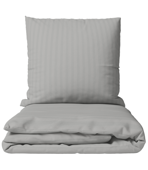 Premium Sateen Bedding Set „Silver Stripe Sateen“. Satin bedding sets