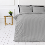 Premium Sateen Bedding Set „Silver Stripe Sateen“. Bedding sets 150x200, 140x200 cm, 150x200 cm, 160x200 cm, 180x200 cm, 200x200 cm, 200x220 cm, 220x240 cm. Grey striped bedding set with a soft satin effect Premium Sateen Bedding Set „Silver Stripe Sateen“. Bedding sets 150x200, 140x200 cm, 150x200 cm, 160x200 cm, 180x200 cm, 200x200 cm, 200x220 cm, 220x240 cm. Grey striped bedding set with a soft satin effect