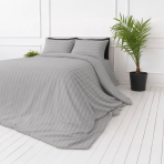 Premium Sateen Bedding Set „Silver Stripe Sateen“. Bedding sets 150x200, 140x200 cm, 150x200 cm, 160x200 cm, 180x200 cm, 200x200 cm, 200x220 cm, 220x240 cm. Light grey bedding with elegant tone-on-tone stripes Premium Sateen Bedding Set „Silver Stripe Sateen“. Bedding sets 150x200, 140x200 cm, 150x200 cm, 160x200 cm, 180x200 cm, 200x200 cm, 200x220 cm, 220x240 cm. Light grey bedding with elegant tone-on-tone stripes