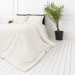 Premium Sateen Bedding Set „Snow White sateen“. Mako cotton sateen bedding, 140x200 cm, 150x200 cm, 160x200 cm, 180x200 cm, 200x200 cm, 200x220 cm, 220x240 cm. Ivory duvet cover and pillowcases.