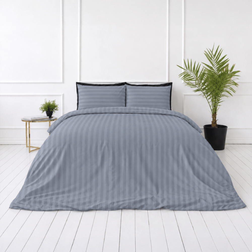Premium Sateen Bedding Set „Tradewinds Stripe Sateen“. Mako cotton sateen bedding, 140x200 cm, 150x200 cm, 160x200 cm, 180x200 cm, 200x200 cm, 200x220 cm, 220x240 cm