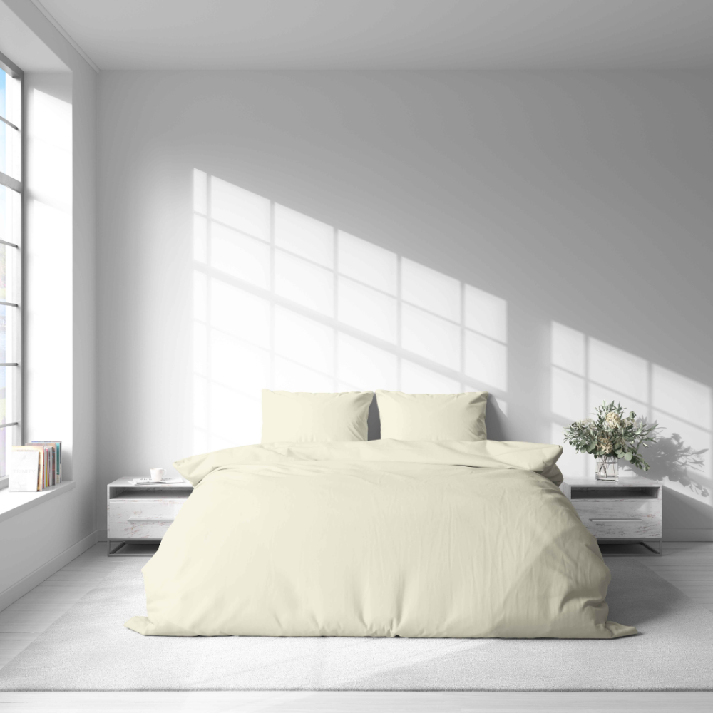 Premium Sateen Bedding Set „Vanilla glow“. Bedding sets 150x200, 140x200 cm, 150x200 cm, 160x200 cm, 180x200 cm, 200x200 cm, 200x220 cm, 220x240 cm