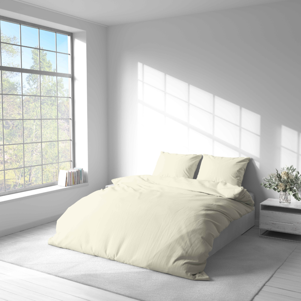 Premium Sateen Bedding Set „Vanilla glow“. Bedding sets 150x200, 140x200 cm, 150x200 cm, 160x200 cm, 180x200 cm, 200x200 cm, 200x220 cm, 220x240 cm