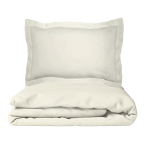Premium Sateen Bedding Set „Vanilla“. White bedding sets, 140x200 cm, 200x200 cm