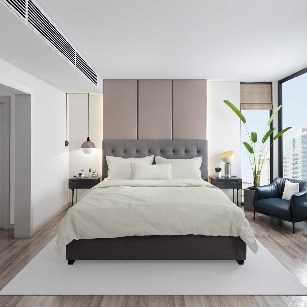 Premium Sateen Bedding Set „Vanilla“. White bedding sets, 140x200 cm, 200x200 cm