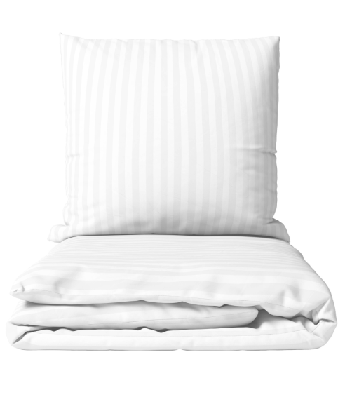 Premium Sateen Bedding Set „White Stripe Sateen“. Satin bedding sets