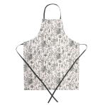 Apron „Ralph apron“. Aprons. Light apron with a grey-green botanical plant pattern Apron „Ralph apron“. Aprons. Light apron with a grey-green botanical plant pattern