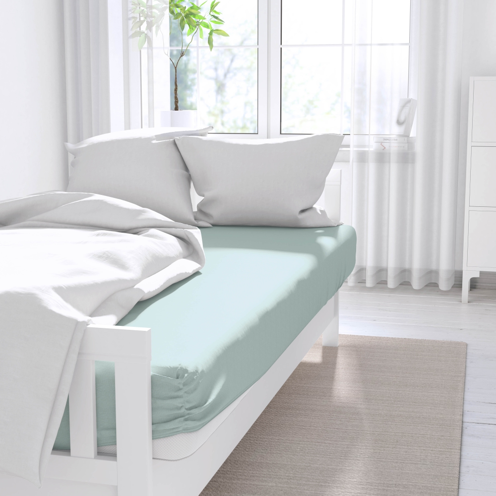 Satin Bed Sheet „Mint“, 150x220 cm, 180x220 cm, 200x220 cm, 220x240 cm