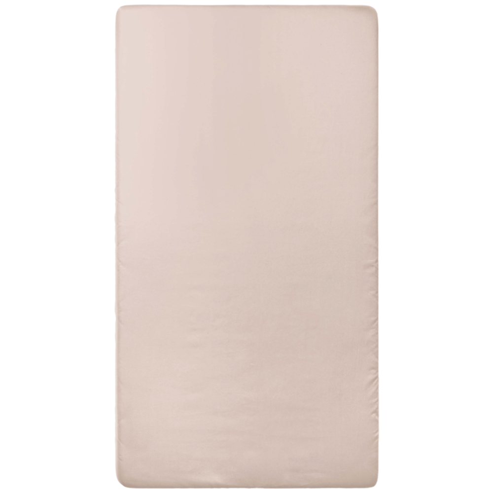 Satin Fitted Sheet „Classic Coffee Sateen“. Fitted sheets 160x200, 90x200 cm, 140x200 cm, 160x200 cm, 180x200 cm. Light beige fitted sheet with a subtle pink undertone.