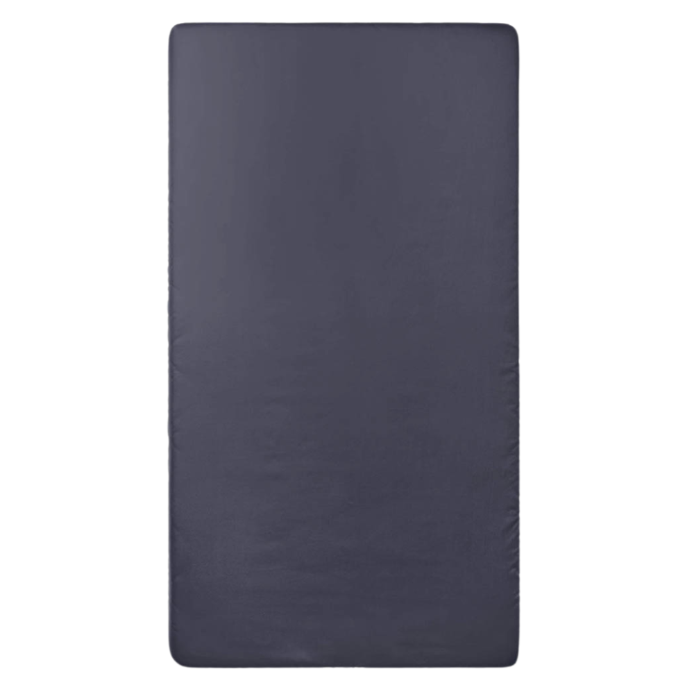 Satin fitted sheet "Graphite Glow", 80x200 cm, 90x200 cm, 120x200 cm, 140x200 cm, 160x200 cm, 180x200 cm. Graphite-colored bed sheet with a sleek finish, perfect for a contemporary look.
