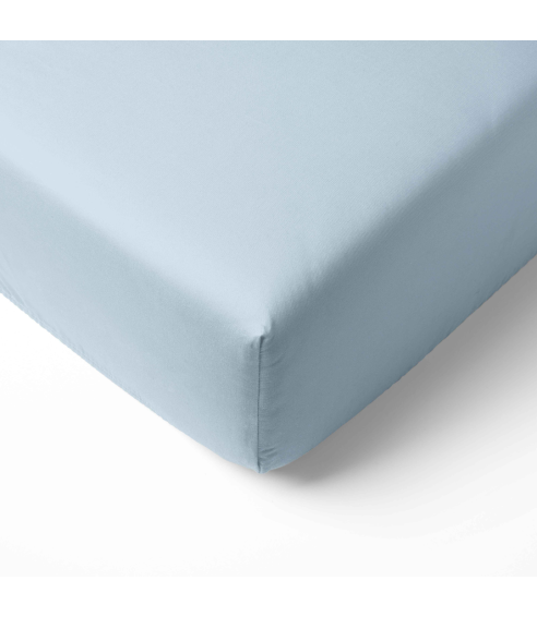 Satin fitted sheet "Light Blue glow". Fitted sheets 90x200