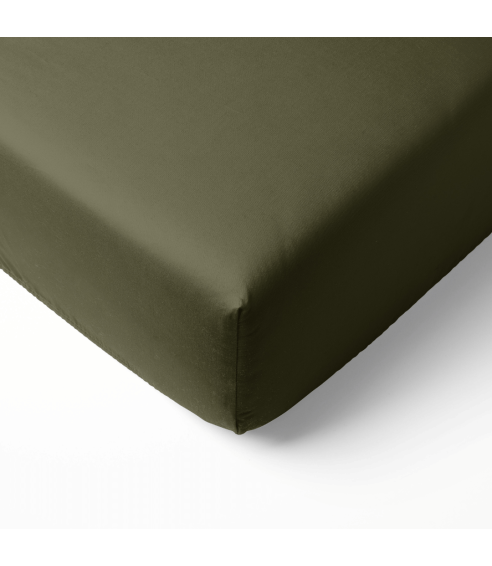 Satin Fitted Sheet „Moss Green Sateen“. Fitted sheets 90x200