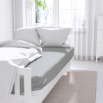 Satin flat sheet "Rocky", 200x230 cm. Shiny and soft satin sheet in a cool grey tone.