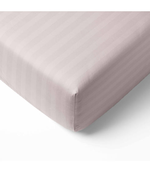 Satin Bed Sheet „Seashell Pink Stripe Satin flat sheet“. Flat sheets