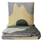 Premium Sateen Bedding Set „Artistic“. Gray bedding sets, 140x200 cm, 200x200 cm, 200x220 cm. Soothing bedding set with merging waves in grey and sand hues.