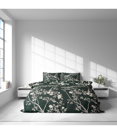 Premium Sateen Bedding Set „Blooming Forest“. Satin bedding sets