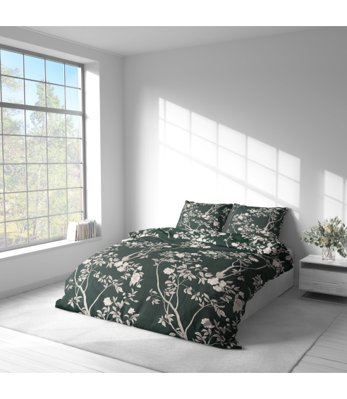 Premium Sateen Bedding Set „Blooming Forest“. Satin bedding sets