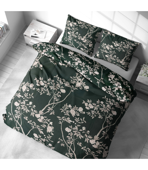 Premium Sateen Bedding Set „Blooming Forest“. Satin bedding sets