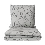 Premium Sateen Bedding Set „Calligraphy“. Patterned bedding sets, 140x200 cm, 200x200 cm, 200x220 cm