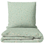 Sateen Bedding Set „Carlone“. Bedding sets 135x200, 140x200 cm, 200x200 cm, 200x220 cm. Light green bedding with a small white and yellowish floral pattern Sateen Bedding Set „Carlone“. Bedding sets 135x200, 140x200 cm, 200x200 cm, 200x220 cm. Light green bedding with a small white and yellowish floral pattern