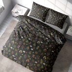 Premium Sateen Bedding Set „Comforts“. Bedding sets with plants, 140x200 cm, 150x200 cm, 160x200 cm, 180x200 cm, 200x200 cm, 200x220 cm