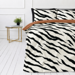 Sateen Bedding Set „Exotic Zebra“. Bedding sets 135x200, 140x200 cm, 200x200 cm, 200x220 cm. Cotton satin bedding set with a black and white zebra pattern Sateen Bedding Set „Exotic Zebra“. Bedding sets 135x200, 140x200 cm, 200x200 cm, 200x220 cm. Cotton satin bedding set with a black and white zebra pattern
