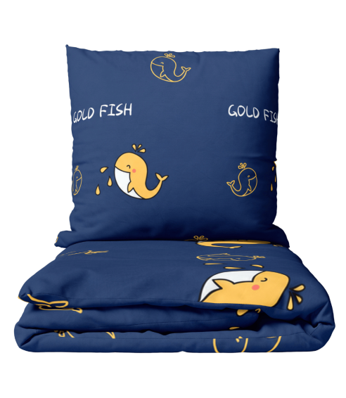 Premium Sateen Bedding Set „Gold Fish“. Satin bedding sets