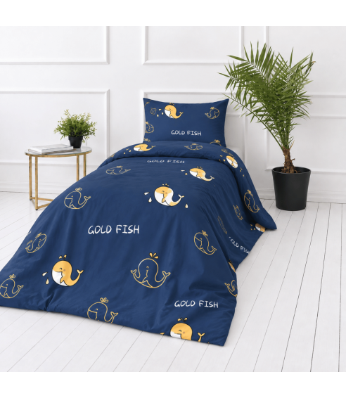 Premium Sateen Bedding Set „Gold Fish“. Satin bedding sets