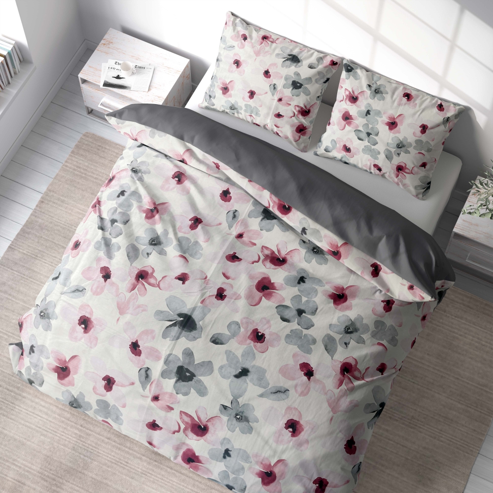 Premium Sateen Bedding Set „Floral“. Bedding sets with plants, 140x200 cm, 160x200 cm, 200x200 cm, 200x220 cm