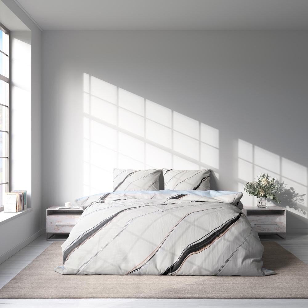 Premium Sateen Bedding Set „Heavenly Haze“. Bedding sets 135x200, 140x200 cm, 150x200 cm, 160x200 cm, 180x200 cm, 200x200 cm, 200x220 cm