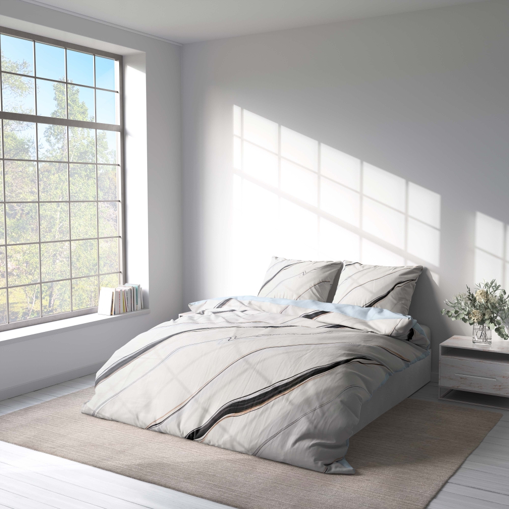 Premium Sateen Bedding Set „Heavenly Haze“. Bedding sets 135x200, 140x200 cm, 150x200 cm, 160x200 cm, 180x200 cm, 200x200 cm, 200x220 cm