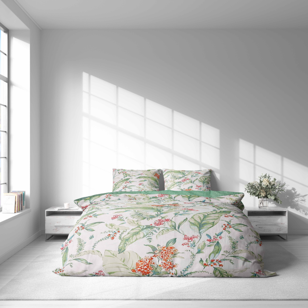 Premium Sateen Bedding Set „Herbalia“. Bedding sets 200x220, 140x200 cm, 200x200 cm, 200x220 cm
