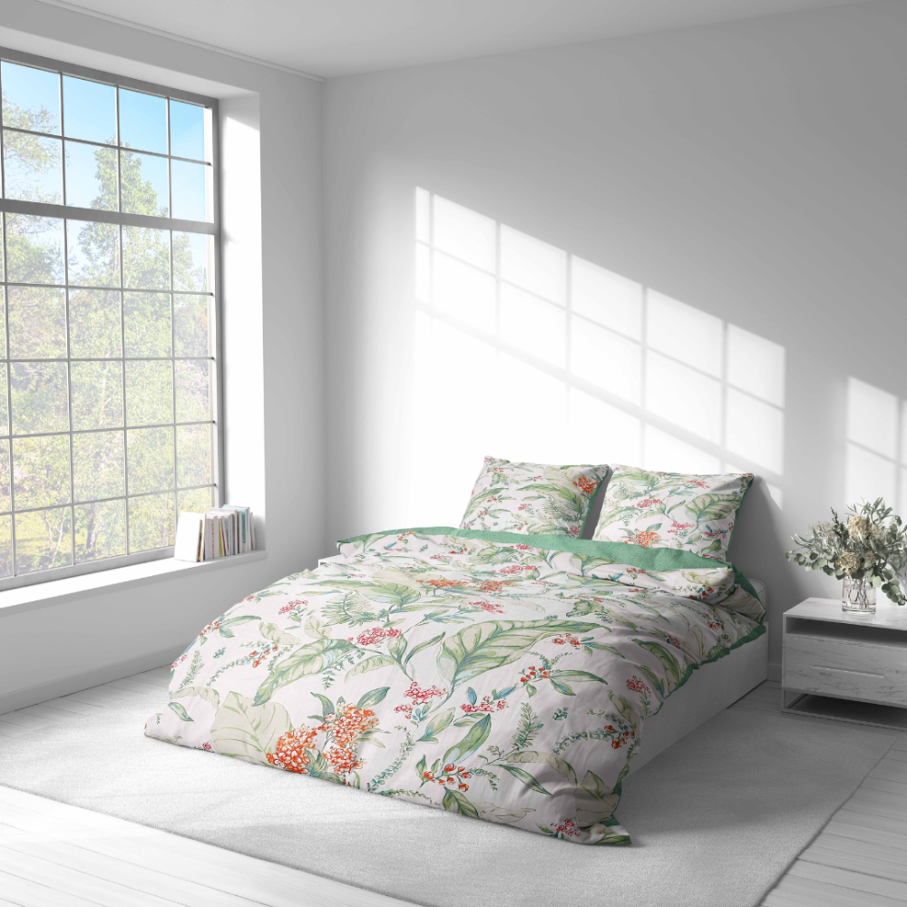 Premium Sateen Bedding Set „Herbalia“. Bedding sets 200x220, 140x200 cm, 200x200 cm, 200x220 cm
