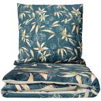 Sateen Bedding Set „Myrtle Tangle“. Bedding sets 150x200, 140x200 cm, 150x200 cm, 160x200 cm, 180x200 cm, 200x200 cm, 200x220 cm. Dark green bedding set with floral pattern