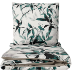 Sateen Bedding Set „Nature’s Sketch“. Green bedding set, 140x200 cm, 200x200 cm, 200x220 cm